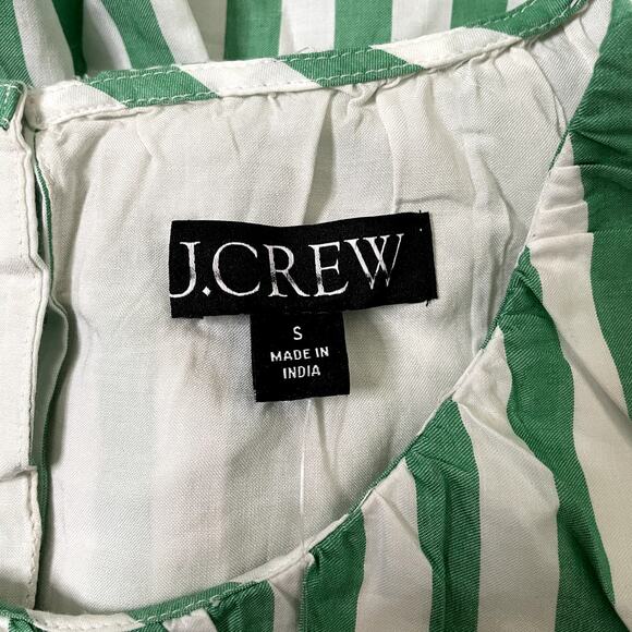 J.Crew Hyacinth Dress Striped Cotton Poplin Smocked Holiday CI932 Bright Clover - Picture 13 of 14